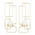 Deco 79 Metal Geometric Tealight 2 Plate Wall Sconce, Set of 2, 5"W, 13"H, Gold