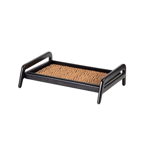 Anji Mountain Heavy Duty Waterproof Wooden Shoe Storage Mat Organizer/Boot Storage Tray Multi Use for Entryway with Coir, Tan and Black Insert, 1 Tier, Fits 2 Pair (26.5" Wide) - color: Tan and Black, size: 1 Tier, Fits 2 Pair, style: Tan and Black