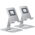Nulaxy 2 Pack Dual Folding Cell Phone Stand, Fully Adjustable Phone Holder for Desk, Compatible with iPhone 16 15 14 13 12 11, Nintendo Switch, All Phones, Silver - color: Silver
