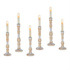 NUPTIO Taper Candle Holders Boho: Set of 6 Tall Wooden Candlestick Holder for Thanksgiving Table Centerpieces Decoration - size: Taller Set