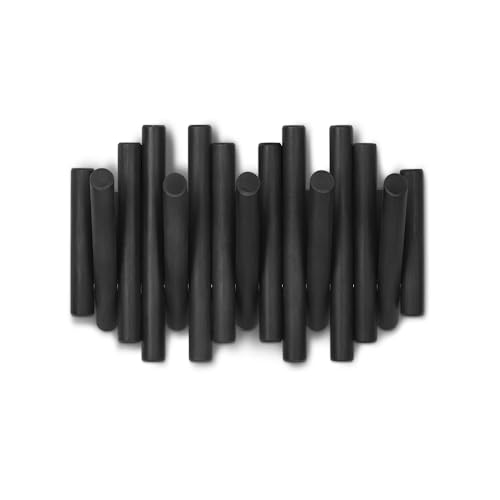 Umbra Picket Rail Hook for Entryways, Black (Pack of 3) - color: Black, size: 5-Hook (Pack of 3)
