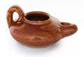Biblical Herodian Clay Oil Lamp – Authentic Glazed Replica from The Time of Jesus in Jerusalem - Handmade Holy Land Christian Faith Gift - color: Herodian - Biblical Brown Glazed