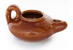Biblical Herodian Clay Oil Lamp – Authentic Glazed Replica from The Time of Jesus in Jerusalem - Handmade Holy Land Christian Faith Gift - color: Herodian - Biblical Brown Glazed