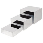 3 Pcs Acrylic Risers for Display, Acrylic Cube Box Food Display Risers Stand Shelf for Catering Dessert Collectibles Jewelry Figures Party (Silver3pc) - size: Silver 3pcs (6",7",8")