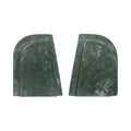 Torsten Bookend, Rectangular, Green Marble, Sculptural Bookend Pair - Set of 2