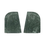 Torsten Bookend, Rectangular, Green Marble, Sculptural Bookend Pair - Set of 2