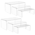 6PCS Acrylic Display Risers, 3 Sizes Clear Product Stand, Jewelry Display Riser Shelf Showcase Fixtures For Collectibles Display, Toy Figure Display