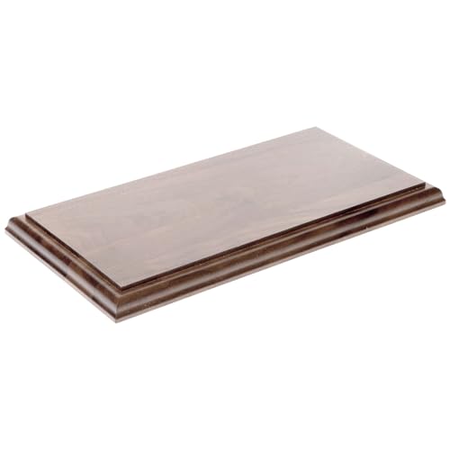 Plymor Solid Walnut Rectangular Wood Display Base with Ogee Edge, 12.75" W x 6.75" D x 0.75" H - size: 12" x 6" x 0.75"