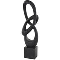 Deco 79 Polystone Abstract Decorative Sculpture Intertwined Loop Home Decor Statue with Block Base, Accent Figurine 6" x 4" x 20", Black - size: 6" x 4" x 20"