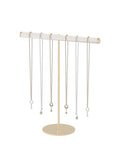 Pangkeep T-Bar Necklace Holder,Jewelry Chains Display Stand for Selling,Velvet Necklace Organizer Stand for Show,Jewelry Tower Tree (Beige) - color: Beige