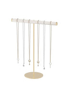 Pangkeep T-Bar Necklace Holder,Jewelry Chains Display Stand for Selling,Velvet Necklace Organizer Stand for Show,Jewelry Tower Tree (Beige) - color: Beige