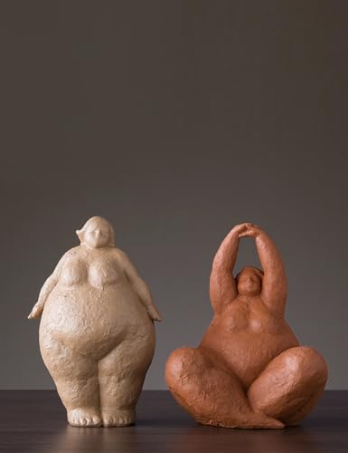 HAUCOZE Lady Sculpture Woman Figurine Gift Modern Home Decor Statue for Living Room Bedroom Office Polyresin 10 Inch