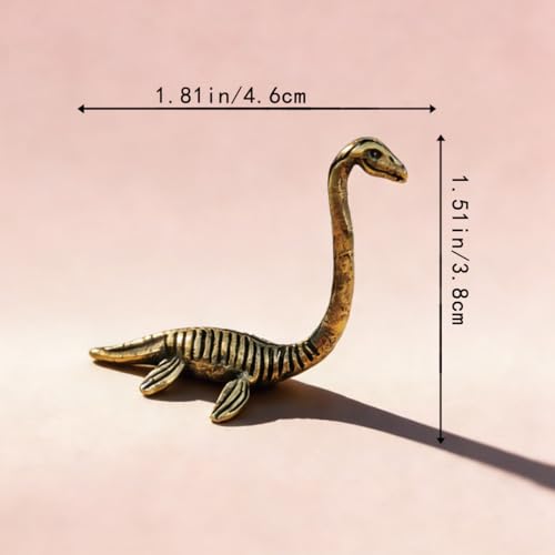 Vintage Mini Loch Ness Monster Brass Figurine Cute 3D Aminal Statues for Home Office Table Desk Mantle Decor Tea Pet Decoration Funny Gifts for Women Men (HTBJ3593) - color: Fdjlcs3593