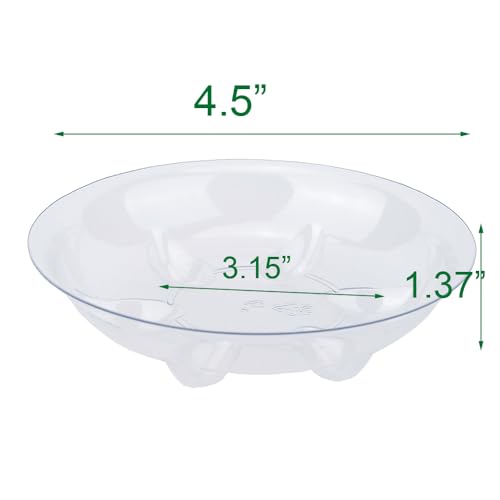 6 Pack Heavy Duty Clear Plastic Plant Saucer Sturdy Pot Tray Plant Trays Drip Trays for pots,Plate Water Catcher,Flower Pot Saucer Water Drainage Tray Floor Protector (4.5 inch) - size: 4.5 inch