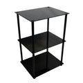 Convenience Concepts Designs2Go Midnight Classic 3-Tier Glass Square End/Lamp Table, Black Glass - color: Black/Black