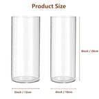 2 Pack Acrylic Cylinder Vases, Non-breakable Vase for Centerpieces, 8 inch Tall Clear Flower Vase Bulk Floating Candle Holder for Wedding Table Home Decor and Party - size: 2 Pack(4''W x 8''H & 5''W x 8''H)