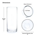 Enova Floral Cylinder Glass Vase 5 x 12 Inches Round Large Flower Vase, Pillar Candle Floating Candle Holder Vase, Tall Glass Vase for Flowers, Glass Vase for Decor, Wedding Centerpieces (1 Piece) - size: 5W X 12H