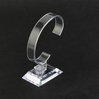 GSHLLO 2 Pcs Clear Acrylic Watch Display Stands C Shape Display Holder Bangle Bracelet Display Racks Wrist Jewelry Show Stand Showcases for Home Shop Use
