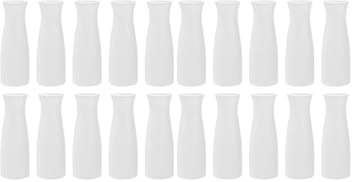 SOUJOY 20 Pack Composite Plastic Flower Vase, White Small Tall Conic Floral Vase Home Decor Centerpieces, Unbreakable Bud Vase for Decor Living Room - size: Pack of 2