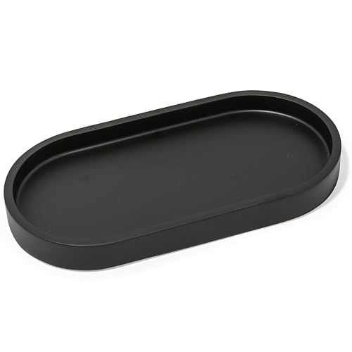 Yew Design - Matte Black Round Soap Dispenser Tray, 8” Soap and Lotion Bottle Tray Organizer Plate for Bathrooms, Kitchens, Countertops - Holds 2 Soap Dispensers - color: Matte Black, size: Soap Tray Round