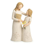 Teacher Gifts for Women, Teacher Appreciation Gifts, Gift for Teachers, Thank You Gifts for Teacher, Solid Resin Sculpture of Teacher and Student Figures, Includes a Greeting Card - Pale Yellow - color: Light Yellow