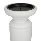 Deco 79 Mango Wood Turned Style Pillar Candle Holder, Set of 3 10", 8", 6"H, White - color: White, size: 3 PIECES SMALL SIZE