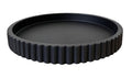 Concrete Decorative Tray for Coffee Table Tray Decor - Charcoal Black Round Decorative Tray - Circle Fluted Centerpiece Tray - Bandejas Decorativas - Water-Proof & Heavy-Duty
