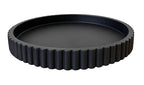 Concrete Decorative Tray for Coffee Table Tray Decor - Charcoal Black Round Decorative Tray - Circle Fluted Centerpiece Tray - Bandejas Decorativas - Water-Proof & Heavy-Duty