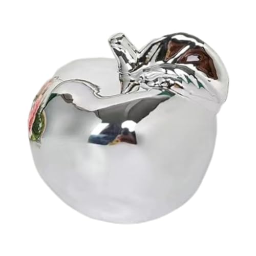Fenteer Fruit Sculpture Desktop Statue Delicate Ideal Gifts Artistic Ornament Ceramic Figurine for Rooms Porches Desktops Homes Cafes, Silver, S - color: Silver, size: Small