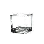 WGVI Clear Square Glass Tea Light Votive Candle Holder, Width 2", Height 2", Small Cube CandleHolders Container Dish Terrarium Tabletop Ambient Decor, 1 Pieces - size: Clear Cube 2"H