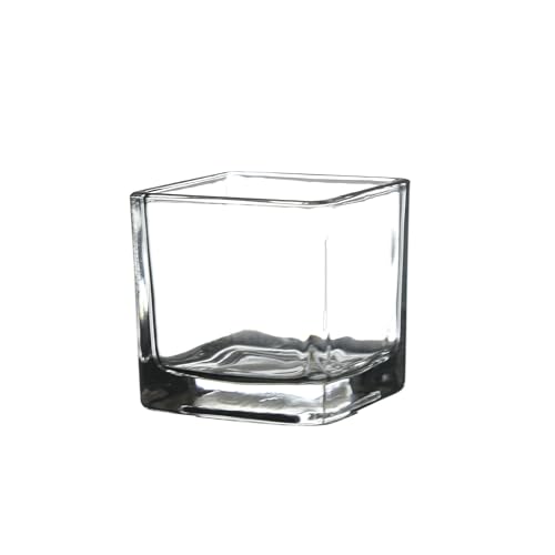 WGV 2 Inch Tea Light Votive Candle Holder, Clear, Square Cube 2”x2”, Small Tiny, Home Décor, Table Top, 1 Pc - color: Clear-square-2"