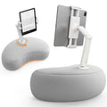 SAIJI Tablet Pillow Stand for Bed – iPad & Kindle Holder with Flexible Dual Axis Arm & Microbead Cushion, 360° Adjustable Lap Beanbag Phone Holder Fits Devices with 4.7"–15.6" Screens (Gray) - color: Gray