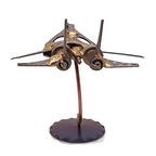 Jet Fighter Collectible Handmade Metal Art Figurine, Desk Accessories, Trophy, Boss Gift, Home Office Décor, Airplane - style: Jet Fighter
