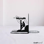 Craftnameisgn Custom Lineman Metal Bookends, Lineman Book Ends Metal Art for Home Office, Book Stopper for Heavy Books, House Warming Gifts New Home, House Warming Gifts new Home - color: 05 Lineman-bookends