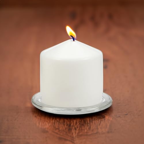 WGV Tea Light Votive Candle Holder Plate 4" W, Clear Flat Plate Glass, Small Home Accent Decor, 1 Pc - color: Clear-flat-4"