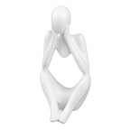 Abstract Thinker Statue | Synthetic Home Accent for Living Room/Office Desk/Bookshelf | Hollow Design Art Sculpture Collectible Present (White Focus) - style: White Focus