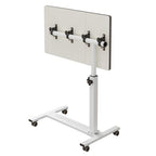 TigerDad Over Bed Table with Wheels Adjustable | Rolling Laptop Table Overbed Desk Hospital Tray Table Sofa Chair Side Table for Home Office (White) - color: White
