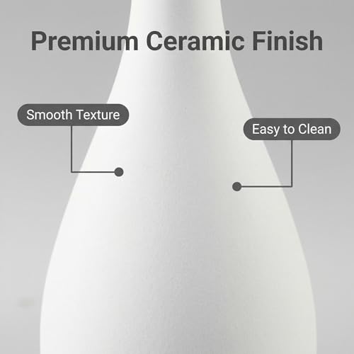 6.5Inch White Small Ceramic Bud Flower Vases Mini Narrow Neck Decorative Floral Vases Table Centerpiece for Home Decor Wedding Party Decorations