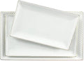 Kassel Ceramic Serving Platter Set | 16”/14”/12” Rectangular Serving Trays for Entertaining at Parties and Weddings | Oven Safe Extra Large Serving Trays for Tacos, Steak, and Cake - size: Large Rec {16”/14”/12”}