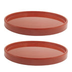 2 Pack Ceramic Plant Saucer Pot Tray 6 Inch Terracotta, Planter Saucers 6 7 8 9 10 11 12 15 Inch, Durable Sturdy Flower Drainage drip Water Tray for Glazed Pots Base (6.4 Inch- Red Terracotta) - color: Terracotta, size: 6.4in 2pack
