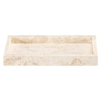 Navaris Travertine Decorative Tray - Durable Bathroom Organiser - Trays for Perfume, Jewellery, Vanity & Coffee Table Decor - 25 x 12cm Rectangle Tray, Beige - size: 9.8" x 4.7" x 1.2"