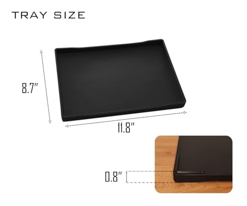 Black Serving Tray (11.8 x 8.7 inch) for Serving Accessory, Spa, Coffee, Drinks, Tea, Bar, Party, Seasoning, Perfume and Display Use. - color: Black-1 Tray, size: 11.8" x 8.7" x 0.8"
