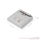 Microfiber Jewelry Display Storage Tray Pendant Stud Earrings Tray Organizer Necklace Stud Earrings Jewelry Plate Necklace Holder(Gray) - size: 5.51" x 5.52" x 0.78"
