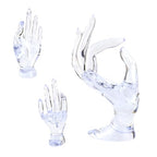 yuntop 1 Pack Hand Form Ring Holder Mannequin Hand Jewelry Organizer Stand Watch Stand Bracelet Ring Support Aesthetic Rack (Clear) - color: Clear
