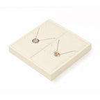 Oirlv Microfiber Jewelry Pendant Display Tray Jewelry Necklace Organizer Display Tray(Beige) - color: 8 Necklaces P13404