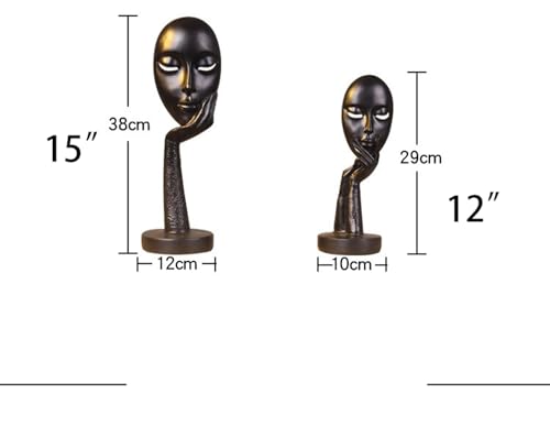 Elegant Abstract Thinking Woman Resin Sculpture - Modern Minimalist Geometric Decor, 7 Colors, 2 Sizes (12" and 15") - Contemporary Art for Living Room and Study (White 12 inch) - color: White 12 Inch