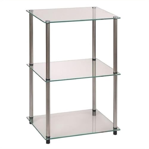 Convenience Concepts Designs2Go Classic Glass Tall 3 Tier End Table, Glass - color: Glass