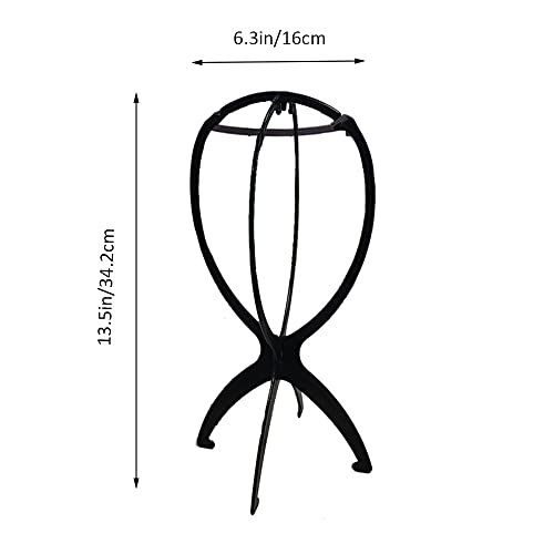Mydio 3-Piece Plastic Hat Stand - Durable, Stable Cap Rack & Wig Holder (Black) - color: Plstic Black