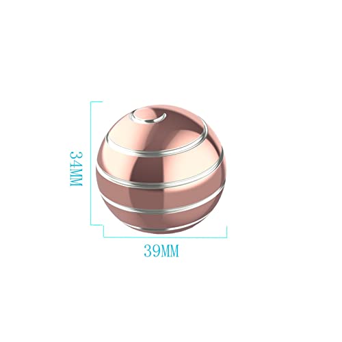 Kinetic Desk Toy Ball, 1.54'' Kinetic Desktop Spinning Toys, Optical Illusion Fidget Toys Gadgets for Adults Office Anxiety, ADHD (39MM, Rose Gold-A) - color: Rose Gold-a