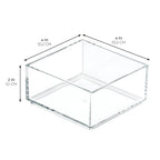iDesign Clarity Plastic Drawer Organizer, Storage Container for Kitchen Gadgets, Corks, Sticky-Notes, Clips in Pantry, Cabinets, Countertops, 4" x 4" x 2" - Clear,X-Small - size: XS